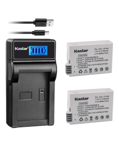 Kastar Battery (X2) & Slim LCD Charger for LP-E8, LC-E8E and EOS 550D, EOS 600D, EOS 700D, EOS Rebel T2i, EOS Rebel T3i, EOS Rebel T4i, EOS Rebel T5i Cameras, Grip BG-E8