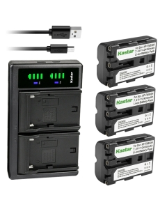Kastar 3-Pack Battery and LTD2 USB Charger Replacement for Sony α200, Alpha A200, DSLR-A200, DSLR-A200K, DSLR-A200W, DSLR-A200WB, DSLR-A300, α300, Alpha A300, DSLR-A300K, DSLR-A300K/N, DSLR-A300X