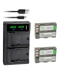 Kastar 2-Pack EN-EL3e Battery and LTD2 USB Charger Replacement for Nikon D100, Nikon D100SLR, Nikon D200, Nikon D300, Nikon D300S, Nikon D50, Nikon D50S, Nikon D70, Nikon D70S, Nikon D700 DSLR Camera