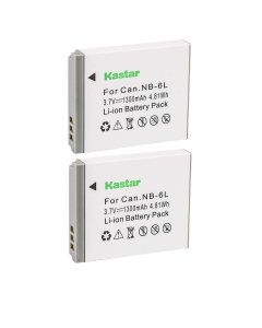 Kastar NB-6L Battery (2-Pack) for Canon PowerShot D10, D20, ELPH 500 HS, S90, S95, S120, SD770, SD980, SD1200, SD1300, SD3500, SD4000, SX170, SX240, SX260, SX270, SX280, SX500, SX510, SX600, SX701 HS