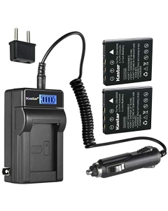 Kastar 2-Pack Battery and LCD AC Charger Compatible with Panasonic DMW-BCB7, CGA-S004, CGA-S004A, CGA-S004A/1B, CGA-S004E/1B Battery, DE-992a Charger, Panasonic Lumix DMC-FX2, Lumix DMC-FX7 Camera