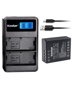 Kastar USB LCD Dual Charger and 1 Pack Battery for Olympus BLH-1 BLH-01 PS-BLH1 BLH1 Battery, BCH-1 Charger and Olympus OM-D E-M1 Mark II, OM-D EM1 Mark II, OM-D E-M1 MARKII, OM-D E-M1 MARK2 Camera