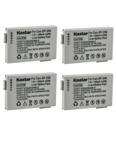 Kastar 4-Pack Battery Replacement for Canon BP-208 BP-208DG BP-308 BP-310 BP-315 Battery, Canon DC220 DC230 iViS DC22 iViS DC50 iViS DC200 Elura 100 FVM300 IXY DVS1 MVX1Si MVX430 MVX450 MVX460 Cameras