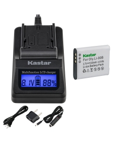 Kastar Ultra Fast Charger Kit and Battery (1-Pack) for Olympus LI-90B, LI-92B, UC-90 and Olympus SH-1, SH-50 iHS, SH-60, SP-100, SP-100EE, Tough TG-1 iHS, Tough TG-2 iHS, Tough TG-3, XZ-2 his Cameras