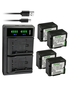 Kastar 4-Pack VW-VBG070 Battery and LTD2 USB Charger Replacement for Panasonic SDR-H80R, SDR-H80S, SDR-H90, SDR-H90K, SDR-H90P, SDR-H90PC, VDR-D50, VDR-D51, VDR-D210, VDR-D220, VDR-D230, VDR-D310