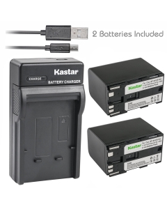 Kastar Battery X2 + Slim USB Charger for Canon BP-970G BP-975 & EOS C100, EOS C100 Mark II, EOS C300 C300 PL, EOS C500 C500 PL GL2 XF100 XF105 XF200 XF205 XF300 XF305 XH A1S, XH G1S, XL H1A XL H1S XL2