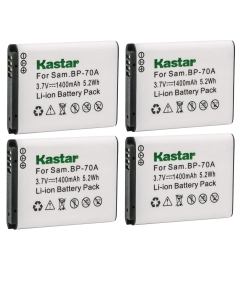 Kastar BP-70A Battery 4-Pack Replacement for ES99, MV800, PL100, PL101, PL120, PL121, PL170, PL171, PL20, PL200, PL201, PL21, PL80, PL81, PL90, PL91, SL50, SL600, SL605, SL630, ST100, ST150F, ST151F