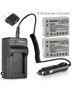 Kastar Battery (2-Pack) and Charger Kit for Canon NB-10L, CB-2LC Work with Canon PowerShot G1 X, PowerShot G15, PowerShot G16, PowerShot SX40 HS, PowerShot SX50 HS, PowerShot SX60 HS Digital Cameras