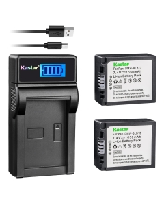Kastar Battery (X2) & SLIM LCD Charger Replacement for Panasonic DMW-BLB13, DMW-BLB13E, DMW-BLB13GK and Panasonic DE-A49, DE-A49C work with Panasonic Lumix DMC-G1, DMC-G2, DMC-G10, DMC-GF1, DMC-GH1 Cameras