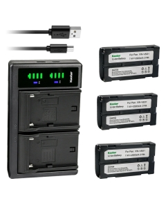 Kastar 3-Pack Battery and LTD2 USB Charger Replacement for ACAM0815, BLI-162, BLI16628, BLI16628BK, BTI-U550, BTI-U750, CAM-BPL13, CAM-BPL13-2.9, Sokkia 40200040, 7380-46, BDC-46, BDC46, BDC46A