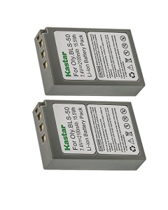 Kastar 2-Pack Battery Replacement for Olympus BLS-50 BLS50 PS-BLS50 BLS-5 PS-BLS5 Battery, Olympus BCS-5 BCS5 Charger, Olympus OM-D E-M5 Mark III Mirrorless Camera