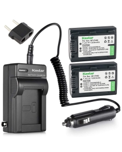 Kastar Battery (2-Pack) and Charger Replacement for Sony DCR-DVD910, DCR-DVD650, DCR-DVD850 Camcorder
