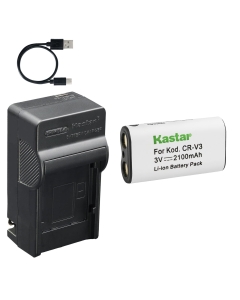 Kastar 1-Pack CR-V3 Rechargeable Battery and AC & USB-C Charger Compatible with Kodak EasyShare CX4200 CX6330 DX6490 Z700 Z710 Olympus C-700UZ C-750UZ SP-350 Digital Cameras