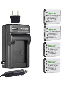 Kastar Battery (4-Pack) and Charger Kit for Pentax Optio D-LI108, D-LI63 Work with Pentax Optio L36, L40, LS465, LS1000, M30, M40, M90, M900, RS1000, RS1500, T30, V10, W30 Digital Cameras