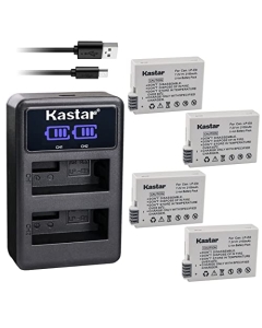 Kastar 4-Pack LP-E8 Battery and LED2 USB Charger Compatible with Canon LP-E8 LPE8 Battery, Canon LC-E8 LC-E8E Charger, Canon Camera Grip BG-E8