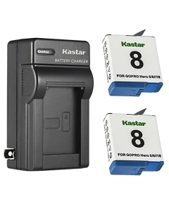 Kastar 2-Pack Battery and AC Wall Charger Replacement for GoPro HERO8 Hero 8, AHBBP-501, AABAT-001, SPJB1B, Hero, 601-27537-000, 601-10197-000, Hero 8 Action Camera, HERO8 Black, Hero 8 HD Black