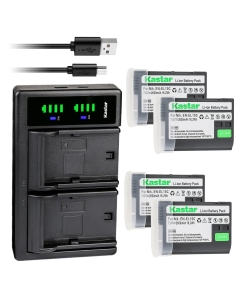 Kastar 4-Pack EN-EL15c Battery and LTD2 USB Charger Replacement for Nikon EN-EL15c ENEL15C Battery, MH-25 Charger, Nikon Zf Mirrorless, Nikon Z 5 Z6 II Z7 II, Z5 Z6II Z7II, Z 8 Z8 Mirrorless Camera