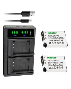 Kastar 2-Pack Battery and LTD2 USB Charger Replacement for Fujifilm NP-48 FNP-48 NP48 FNP48 Battery, Fujifilm XQ1 Digital Camera, Fujifilm XQ2 Digital Camera