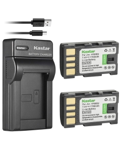 Kastar Battery (X2) & Slim USB Charger for JVC BN-VF808, BN-VF808U, BNVF808 and JVC Everio GZ-MG130 148 150 155 175 255 275 575 GZ-HD7 GR-D745 746 750 760 770 771 775 790 796 JVC MiniDV + More