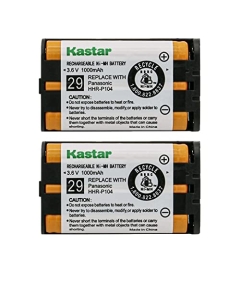 Kastar 2-Pack 3.6v 1000mAh Battery HHR-P104 Replacement for Panasonic HHR-P104A HHRP104 Type 29 KX5664 KX5672 KX5673 KX650 KX6502 Handset, Radio Shack 23968 439024 439025 439026 439030 439031