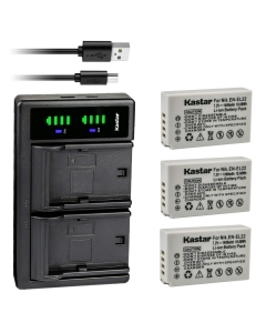 Kastar 3-Pack Battery and LTD2 USB Charger Compatible with Nikon EN-EL22 Battery MH-29 Charger, Nikon 1 J4 Digital Camera, Nikon 1J4 Digital Camera, Nikon 1 S2 Digital Camera, Nikon 1S2 Digital Camera