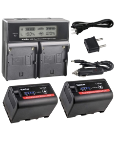 Kastar LCD Dual Fast Charger + 2 Battery for Sony BP-U30, BPU30, PMW-100, PMW-150, PMW-160, PMW-200, PMW-300, PMW-EX1, EX3, PMW-EX160, PMW-EX260, PMW-EX280, PMW-F3, PXW-FS5, PXW-FS7, PXW-FX6, PXW-FX9K