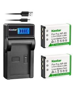 Kastar Battery (X2) & LCD Slim USB Charger for Fujifilm NP-85, BC-85, FNP85, NP85 and Fujifilm FinePix S1, FinePix SL240, FinePix SL260, FinePix SL280, FinePix SL300, FinePix SL305, FinePix SL1000