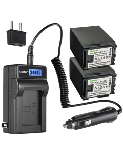 Kastar 2-Pack BP-827 Battery and LCD AC Charger Compatible with Canon VIXIA HF M306 HFM306, VIXIA HF M40 HFM40, VIXIA HF M41 HFM41, VIXIA HF M46 HFM46, VIXIA HF M400 HFM400, VIXIA HF M406 HFM406