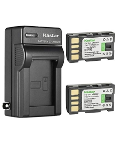 Kastar 2-Pack BN-VF808 Battery and AC Wall Charger Replacement for JVC GZ-HM400-B GZ-HM400EU GZ-HM400-S GZ-HM400U GZ-HM400US GZ-HM80 GZ-HM90 GZ-MG530 GZ-MG530AC GZ-MG555 GZ-MG555EK GZ-MG555EX