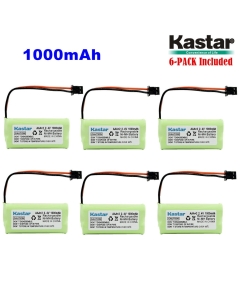 Kastar 6-Pack AAAX2 2.4V MSM 1000mAh Ni-MH Rechargeable Battery for Uniden BT-1008 BT-1016 BT1008S DECT20602 DECT 2080 DECT 2060-2 DWX-207 DECT20854WX DECT21802 Dantona BATT-1008 Empire CPH-515B