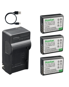 Kastar 1-Pack Battery and AC & USB-C Charger, Compatible with Canon LP-E10, EOS Rebel T3, T5, T6, T7, T100, 1100D, 1200D, 1300D, 1500D, 2000D, 3000D, Kiss X50, X70, X80, X90 Cameras