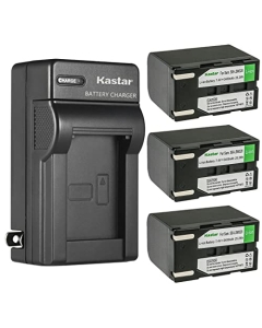 Kastar 3-Pack SB-LSM320 Battery and AC Wall Charger Replacement for Samsung SB-LSM80 SBLSM80, SB-LSM160 SBLSM160, SB-LSM320 SBLSM320 Battery, Samsung VP-DC171, VP-DC172, VP-DC173, VP-DC175 Camera