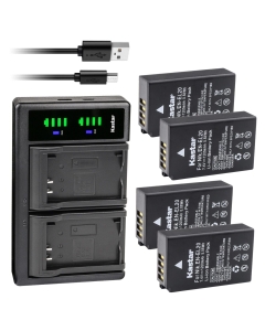 Kastar 4-Pack Battery and LTD2 USB Charger Replacement for Nikon EN-EL20 Nikon EN-EL20a Battery, Nikon MH-27 MH-27a Nikon MH-29 MH-29a Charger, Nikon DL24-500, Blackmagic Pocket Cinema Camera
