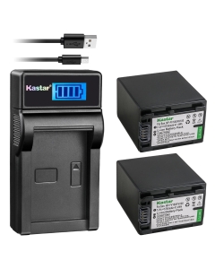 Kastar 2 Battery + LCD USB Charger Replacement for Sony NP-FV100 DCR-SR21 SR68 SR88 SX15 SX21 SX44 SX45 SX63 SX65 SX83 SX85 HDR-CX110 CX115 CX130 CX150 CX160 XR160 CX360 CX560 CX700 PJ10 PJ30 PJ50