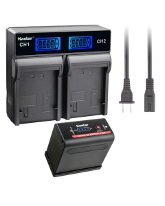 Kastar 1 Battery and LCD Dual Rapid Charger Compatible with Canon ES50 ES55 ES60 ES65 ES75 ES300V ES410V UC-V300 UC-X1Hi V50Hi V60Hi V65Hi XM1 XM2 XV1 XV2 EOS C100 Mark2 V72 V75Hi V400 V420 V500 V520