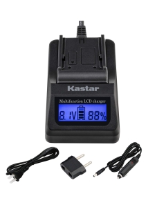 Kastar Fast Charger Kit and Battery (4-Pack) for Sony DVD HandyCam DCR-DVD105 DCR-DVD202E DCR-DVD203 DCR-DVD203E DCR-DVD205 DCR-DVD305 DCR-DVD403 DCR-DVD405 DCR-DVD408 DCR-DVD505 DCR-DVD910 DCR-DVD92