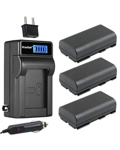 Kastar 3-Pack BP-911 BP-915 Battery and LCD AC Charger Compatible with Canon XH-A1S HD, XH-A1SE HDV, XH-G1 HDV, XH-G1S, XH-G1S HD, XL-H1A, XL-H1S, XL-H1S HD, XL-1, XL-1S, XL-2, XM1, XM2, XV1, XV2