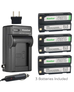 Kastar 3 Pack Ei-D-Li1 Battery and AC Charger with Car Adapter Compatible with Trimble 29518, 46607, 52030, 54344, 38403, 5700, 5800, 92600, R4, R6, R7, R8, R8 GPS, R8 GNSS, MT1000