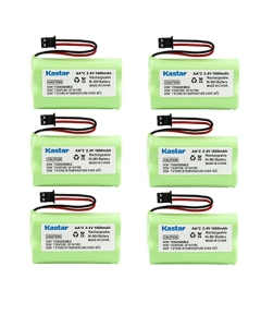 Kastar 6-Pack AAX2 2.4V 1600mAh MSM Plug Ni-MH Rechargeable Battery Replacement for Uniden BT1007 BT-904 BBTY0700001 CEZAi2998 DCX150 DECT1500 D1484 Panasonic HHR-P506 Home Handset Telephone