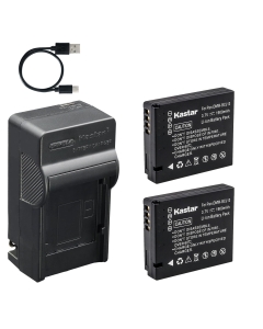 Kastar 2-Pack Battery and AC & USB-C Charger, Compatible with BCJ13 BP-DC10 Camera, for Panasonic Lumix LX5 LX6 LX7 and Leica D-Lux 5 D-Lux 6 Digital Camera