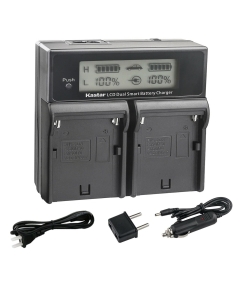 Kastar 3-Pack NP-F990EXP Battery and CH04 Dual Fast Charger Compatible with Sony CCD-TRV26 CCD-TRV27 CCD-TRV300 CCD-TRV3000 CCD-TRV315 CCD-TRV35 CCD-TRV36 CCD-TRV37 CCD-TRV4 CCD-TRV41 CCD-TRV43 Camera