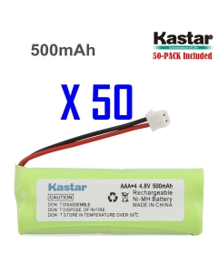 Kastar 50-Pack 4.8V 500mAh Ni-MH Rechargeable Battery Replacement for Dogtra BP12RT Dog Training Collar Receiver and 1900 NCP, 1902 NCP, 300M, YS500, SureStim H Plus, 1900 NCP, 302M and More Models