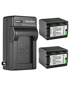 Kastar 2-Pack Battery and AC Wall Charger Replacement for Panasonic SDR-T70, SDR-T70K, SDR-T70P, SDR-T71, SDR-T71K, SDR-T76, SDR-T76K, SDR-T95, HC-V10, HC-V10EB-K, HC-V10EB-R, HC-V10EG-K, HC-V10EG-R