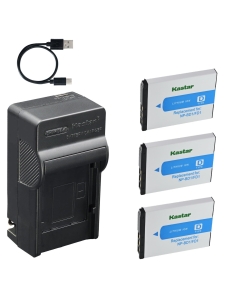 Kastar 3-Pack Battery and AC & USB-C Charger, Compatible with Sony NP-BD1 NP-FD1 D Type Battery and Sony Cyber-Shot DSC-T70 T77 T90 T200 T300 T500 T700 T900 TX1 G3 Digital Cameras