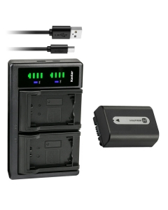 Kastar 1-Pack NP-FH50 Battery and LTD2 USB Charger Replacement for Sony DCR-SR12, DCR-SR100, DCR-SR190, DCR-SR200, DCR-SR210, DCR-SR220, DCR-SR290, DCR-SR30, DCR-SR300, DCR-SR32, DCR-SR33, DCR-SR35