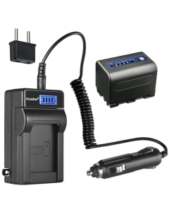 Kastar 1-Pack NP-QM71D Battery and LCD AC Charger Compatible with Sony NP-FM30, NP-FM50, NP-FM55H, NP-QM50, NP-QM51, NP-FM70, NP-FM71, NP-QM71, NP-QM71D, NP-FM90, NP-FM91, NP-QM91, NP-QM91D Battery