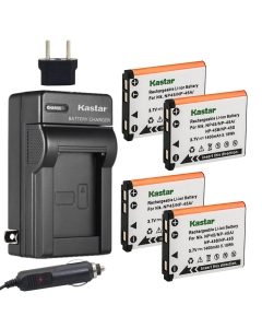 Kastar Battery (4-Pack) and Charger Kit for Fujifilm NP-45 NP-45A NP-45B NP-45S and Fujifilm FinePix XP20 XP22 XP30 XP50 XP60 XP70 XP80 XP90 T350 T360 T400 T500 T510 T550 T560 JX500 JX520 JX550 JZ310