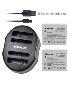 Kastar Battery (X2) & Dual USB Charger for NB-4L, NB4L and ELPH 100 HS, 300 HS, 310 HS, 330 HS, VIXIA Mini, Powershot SD400, SD450, SD600, SD630, SD750, SD780, SD1000, SD1100 is, SD1400 is