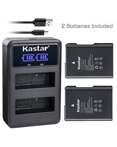 Kastar Battery 2 Pack and LCD Dual Charger for Nikon EN-EL14 EN-EL14a MH-24, Nikon Coolpix P7000 Coolpix P7100 Coolpix P7700 Coolpix P7800 Nikon D3100 D3200 D3300 D3400 D5100 D5300 D5500 D5600 Df DSLR