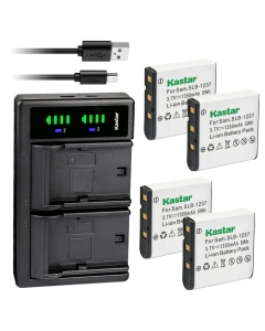 Kastar 4-Pack Battery and LTD2 USB Charger Replacement for Samsung SLB-1237 Battery, Samsung Digimax L55, Digimax L55W, Digimax L85 Digital Cameras